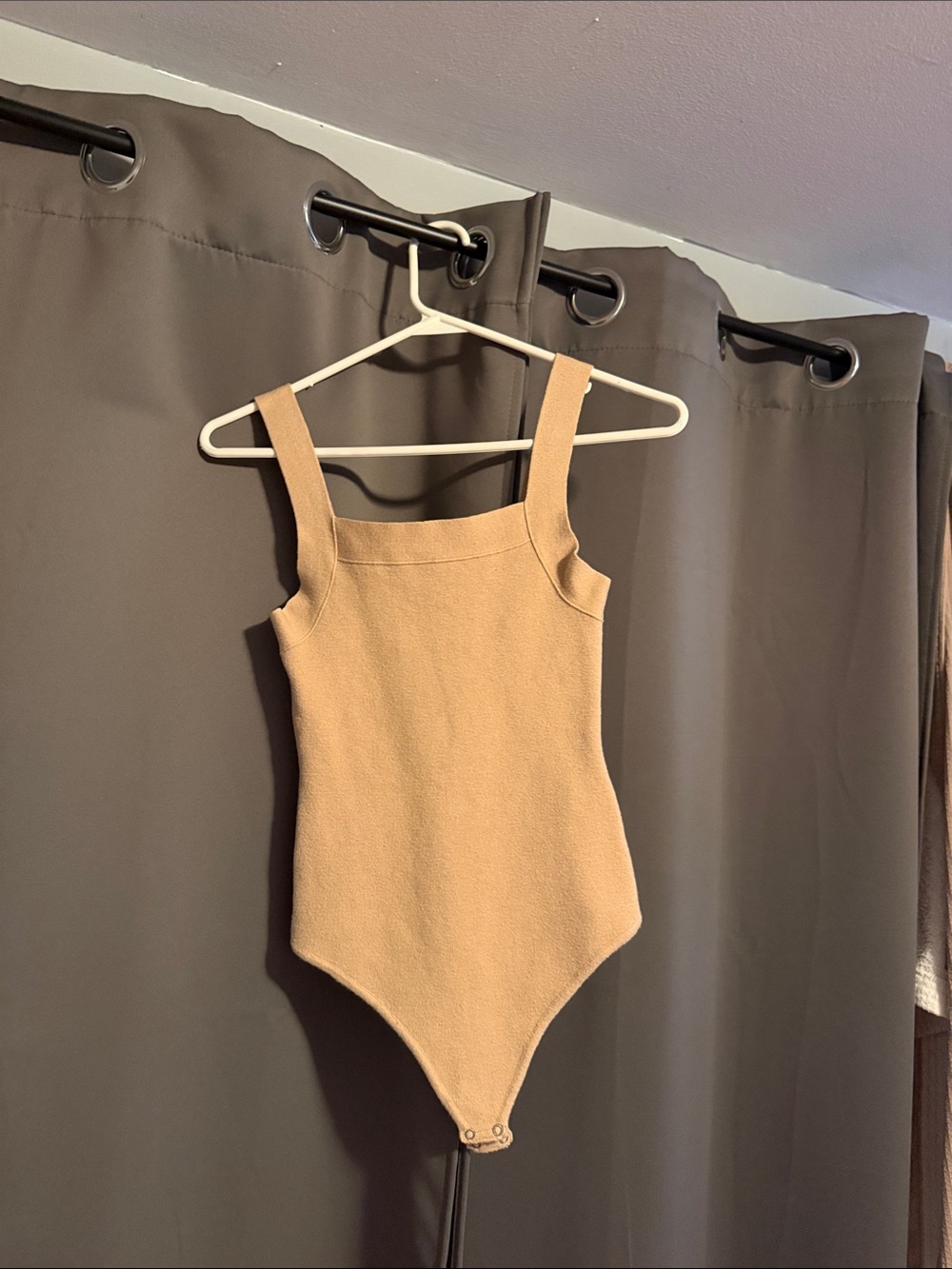 Abercrombie & Fitch Tan Sleeveless Square Neck Bodysuit